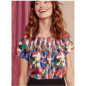 Anthropologie Dolan Left of Center Floral Multicolor Women's Top L